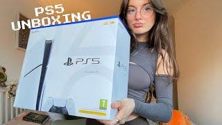 ASMR Unboxing my new PS5 box tapping scratching camera tapping