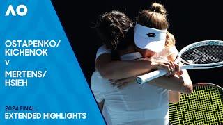 KichenokOstapenko v HsiehMertens Extended Highlights  Australian Open 2024 Final