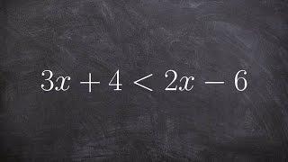 Solving and graphing a one variable inequality with variable on both sides