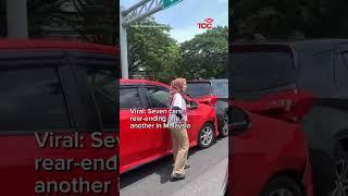 Viral video of seven cars rear-ending one another in Malaysia