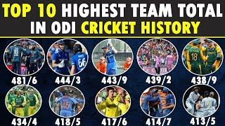 Highest Total Score by Teams in ODI Cricket History  Top 10   England Record 4816  vs Australia