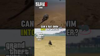 GTA 5 vs RDR 2 - Can A Rat  Swim into the Water? P-18 #shorts #rdr2 #gta5 #comparison