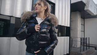 waterproof padded coat duck down jackets with real fur hood girls puffer coat