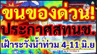 ขนของด่วนประกาศสทนช.เฝ้าระวังฝนตกหนัก น้ำท่วมฉับพลัน น้ำป่าไหลหลาก 4-11 มิถุนายนนี้พยากรณ์อากาศ