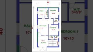 20 x 40 house plan  2d 2bhk house plan  north facing house plans  800 sq ft house plan