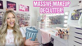 MASSIVE MAKEUP DECLUTTER & ORGANIZATION 2024  GETTING RID OF ALL MY MAKEUP  KELLY STRACK