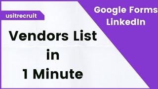 How to Get Vendors List in Just 1 Minute  Vendors list  US Staffing  usitrecruit