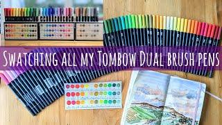 Swatching All My Tombow Dual Brush Pens For Easier Selection