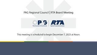 PAG Regional Council  RTA Board Meeting - December 7 2023