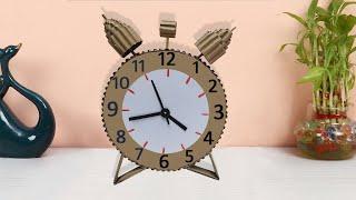 How to make table clock at home  Cardboard clock  Diy table clock