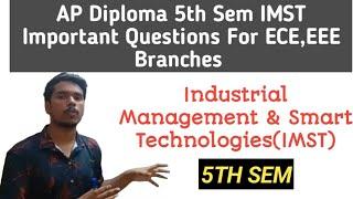 ap diploma C20 5th Sem IMST Important Questions Ap diploma C20 Important Questions