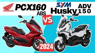 Honda PCX 160 vs SYM Husky ADV 150  Side by Side Comparison  Specs & Price  2024