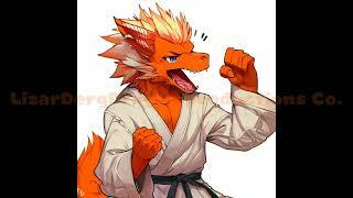 Furry Dragons Karate anime ai generated.