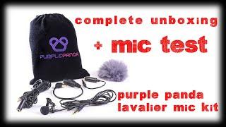 Purple Panda Lavalier Microphone Kit Unboxing & Mic Test