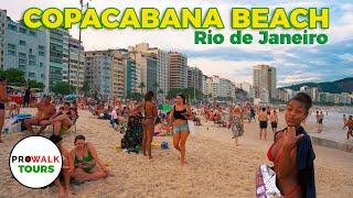 Copacabana Beach Evening Walk - Rio de Janeiro  - 4K60fps with Captions