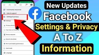 Facebook Settings & Privacy A To Z Information Explain in Hindi  Facebook A To Z Settings 2023