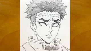 How to draw Himejima Gyoumei from Demon Slayer  Anime drawing videos for beginners  Anime drawing