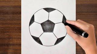 How To Draw A Soccer Football  Step By Step  Very Easy 3d Drawing