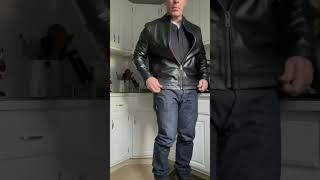 Leather Cafe Racer Jacket W White’s Boots and Thick Denim Samurai Jeans
