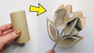 Easy Toilet Paper Roll Origami Flower Tutorial  Smart Paper Craft Idea ️ Recycling Room Decor DIY