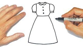 How to draw a Dress Step by Step  Woman Dress Drawing Lesson