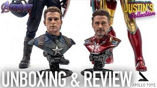 Avengers Endgame Iron Man & Captain America 16 Scale Busts Unboxing & Review