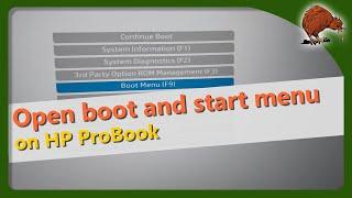 HP ProBook Open start menu Boot menu Bios setup