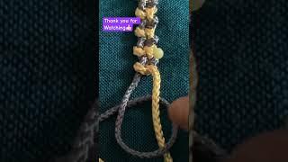 How to make Half Hitch Knot Macrame Bracelet Using two color. Tutorial in Urdu  Hindi.