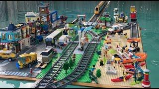 2021 Awesome LEGO Train Set. Houses Gardens and Pools