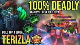 TERIZLA BEST BUILD 2024  BUILD TOP 1 GLOBAL TERIZLA GAMEPLAY  MOBILE LEGENDS