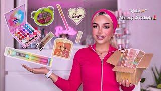 آنباکسو میکاپ با لوازم آرایشی فانتزی و کیوت🩷آیا می ارزن؟ Trying Cute Makeup Products