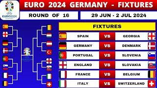 EURO 2024 FIXTURES TODAY  ROUND OF 16  EURO 2024 GERMANY