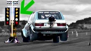 1150HP VW Golf start fail and crashes the...