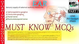 MCQs  Ear  ENT  Visual Explanation Mnemonics  AIIMS PGI JIPMER  DIP Medical Video  Part 7