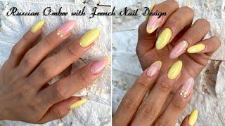 Stunning Russian Ombre with French Nail Design   Nail Art  Russian Techniques  Perfect Nail Art