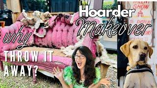 Can this  Hoarder be saved? Trashed vintage couch Makeover