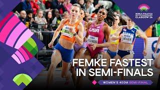 Femke Bol dominates 400m semi-finals  World Indoor Championships Glasgow 24