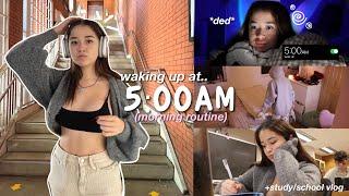 waking up at 500AM vlog early productive mornings school study vlog coffee shops etc.