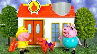 PEPPA PIG BECOMES A FIREFIGHTER AND RESCUES A DRAGON FROM THE FOREST