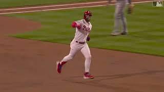 Bryce Harper Crushed a two run home run to give the Phillies a 2-0 lead  World Series Game 3