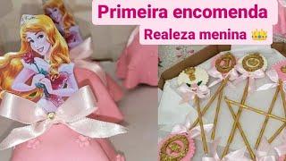 Minha primeira encomenda. Tema realeza menina. passei a madrugada fazendo doces