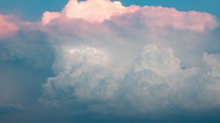 Cumulonimbus and lightning show at sunset from severe storms over Evansville Indiana