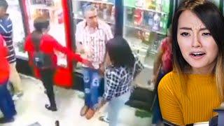Girl reaches for mans manhood in front of his wife and this is how she reacts..