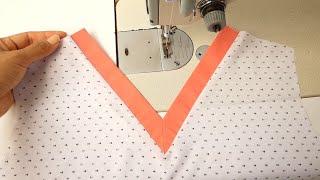 Without difficulty  sewing V neck is now easier and simpler  technique for beginners