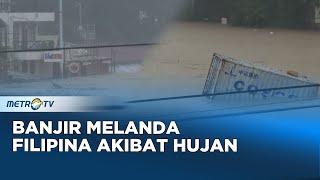 Sungai di Manila Meluap Akibat Hujan Monsun yang Diperparah oleh Topan  yang Melanda Filipina