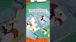 90s Mickey Mouse Crop Denim #Shorts