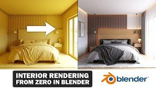 Blender - Bedroom Tutorial Modeling Lighting Materials Rendering