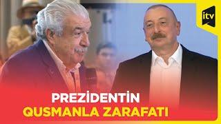 Prezident İlham Əliyev Mixail Qusmanla zarafat etdi