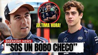 SOS UN BOBO ¡ESCÁNDALO EN LA FORMULA 1 ¡FRANCO COLAPINTO DESTROZA A CHECO PEREZ