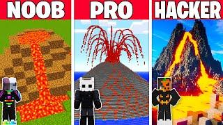 NOOB vs PRO vs HACKER EN UZUN YANARDAĞ YAPI KAPIŞMASI - Minecraft